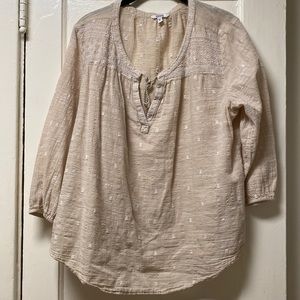 Sonoma V Neck Tie Front Peasant Top